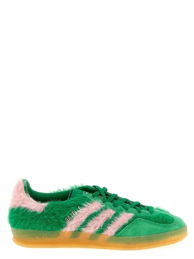Adidas Originals Gazelle Indoor Suede-trimmed Brushed-knit Sneakers In Multi
