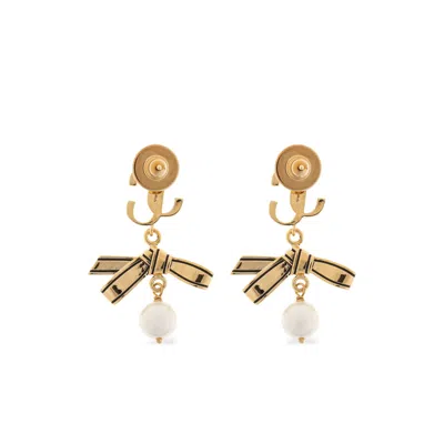 Jimmy Choo Gold Earrings In Burgundy