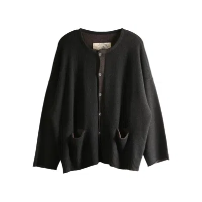 Ziggy Chen Pocket Button Cardigan In Black