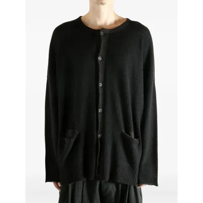 Ziggy Chen Pocket Button Cardigan In Black