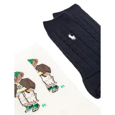 Ralph Lauren Green  White Socks In Multi