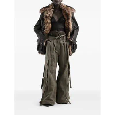 Dolce & Gabbana Green Cargo Pants With Elasticated Double Waist In Cotton Blend Woman In Green