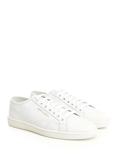 Saint Laurent Low-top Lace-up Sneakers In White