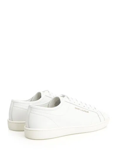 Saint Laurent Low-top Lace-up Sneakers In White