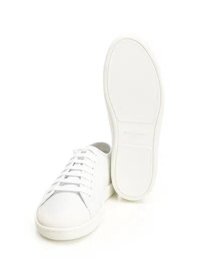 Saint Laurent Low-top Lace-up Sneakers In White