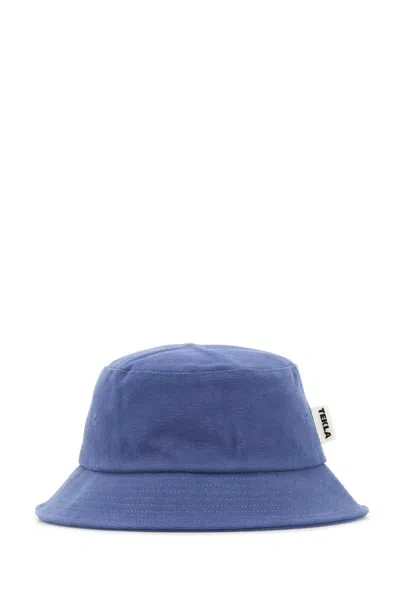 Tekla Organic Cotton Bucket Hat In Blue