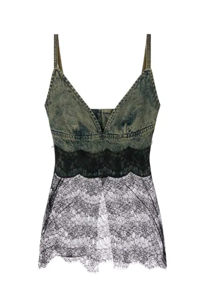 Giuseppe Di Morabito Lace Detailed Denim Sleeveless Top In Multi