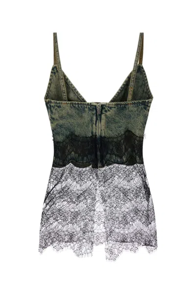 Giuseppe Di Morabito Lace Detailed Denim Sleeveless Top In Multi