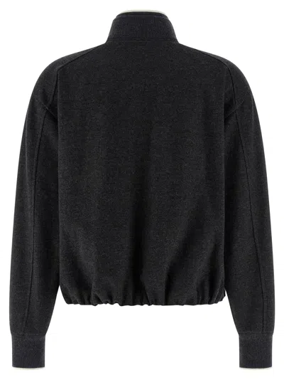 Brunello Cucinelli Heraldic Coat Of Arms Sweatshirt Gray In Black