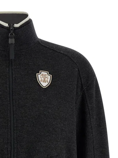 Brunello Cucinelli Heraldic Coat Of Arms Sweatshirt Gray In Black