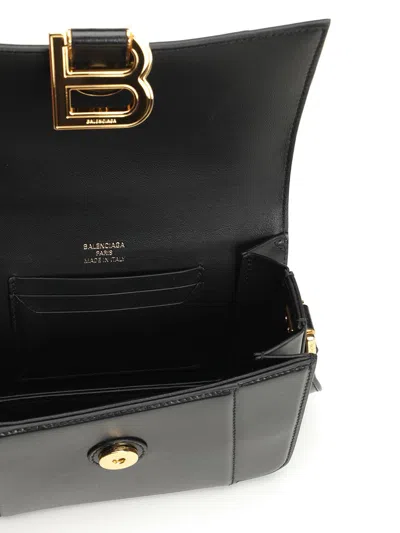 Balenciaga Hourglass Small Flap Bag Handbags Black In Black