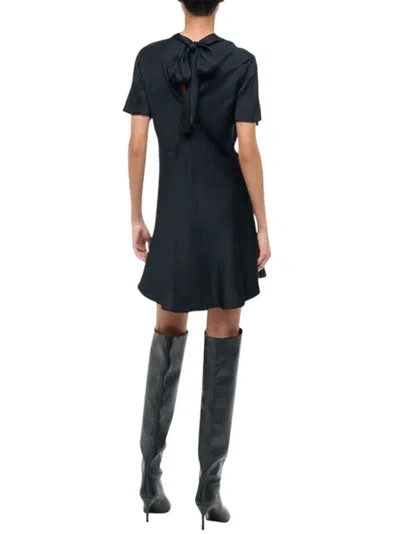 Staud Silk Mini Dress Cowl Neckline In Black