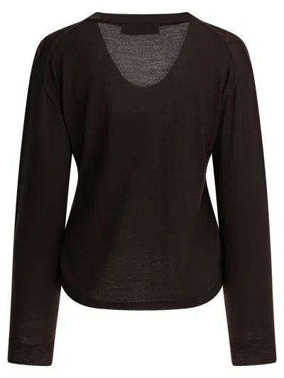 Our Legacy V-neck Argyle Pattern Cardigan With Button-down Front In Black