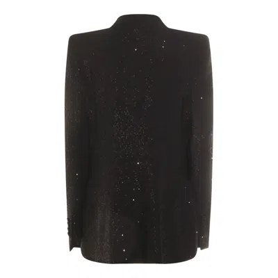 Tom Ford Single-breasted Wool Blend Crepe Jacket With Sequins In Black