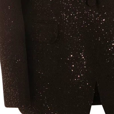 Tom Ford Single-breasted Wool Blend Crepe Jacket With Sequins In Black