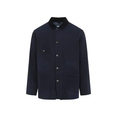 Maison Margiela Tailored Sports Jacket With Collar And Long Sleeves In Blue