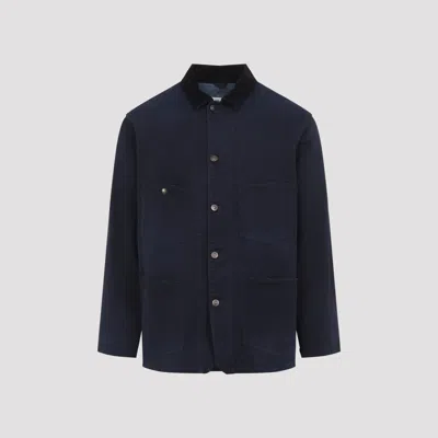 Maison Margiela Tailored Sports Jacket With Collar And Long Sleeves In Blue