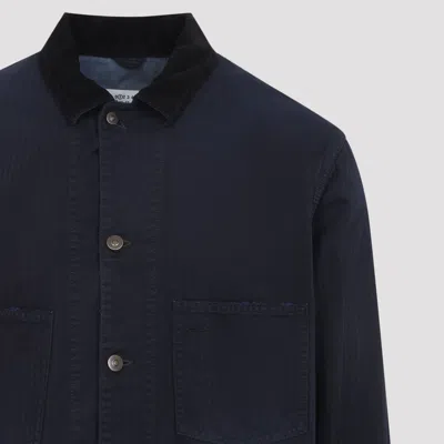 Maison Margiela Tailored Sports Jacket With Collar And Long Sleeves In Blue