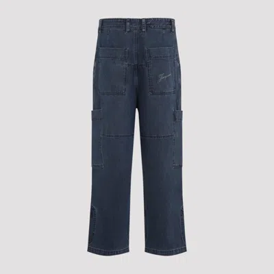Jacquemus Navy Blue Cotton Le Cargo De-nimes Carre Jeans In Blue
