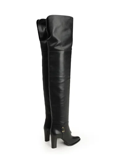 Saint Laurent Julia Over-the-knee Boots Black In Black