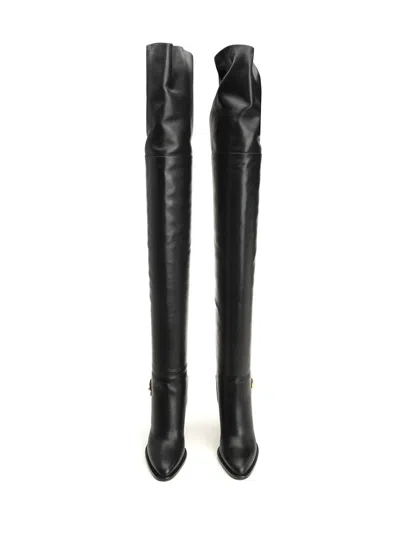 Saint Laurent Julia Over-the-knee Boots Black In Black