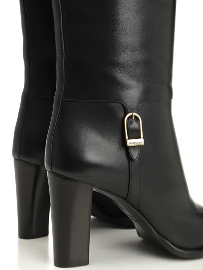Saint Laurent Julia Over-the-knee Boots Black In Black