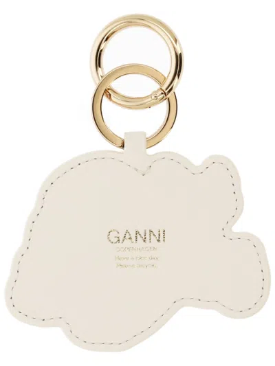 Ganni Women Keychain With Puppy In Brown