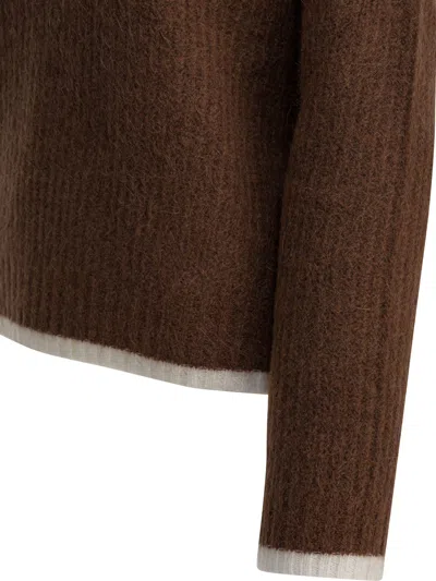 Ines De La Fressange Mohair Round Neck Knitwear In Brown
