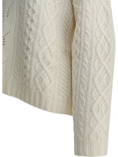 Sandbeige Cable-knit Knitwear
