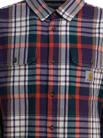 Carhartt Tamblyn Plaid Check Long-sleeved Shirt In Blue