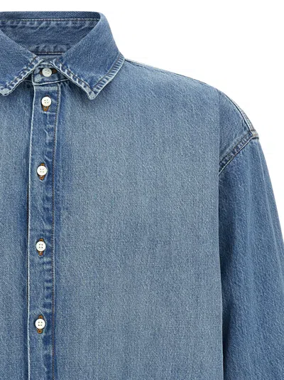 Jacquemus La Chemise De-nimes Simon With Embroidered Logo Clothing In Blue