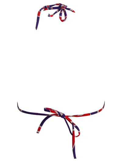 Pucci Labirinto Print Triangle Bikini Top Swimwear Purple In Blue