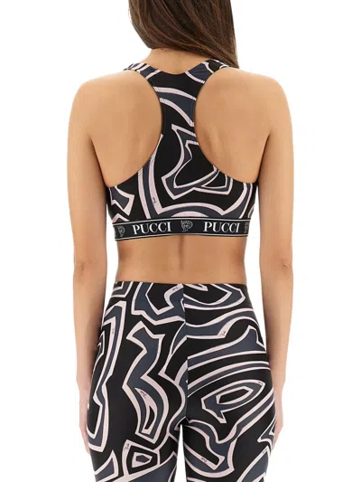 Pucci Geometric Racerback Top For Modern Style In Black