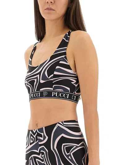 Pucci Geometric Racerback Top For Modern Style In Black
