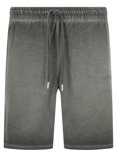 Off-white Laundry Diagonal Skate Bermuda And Short Gray In Black