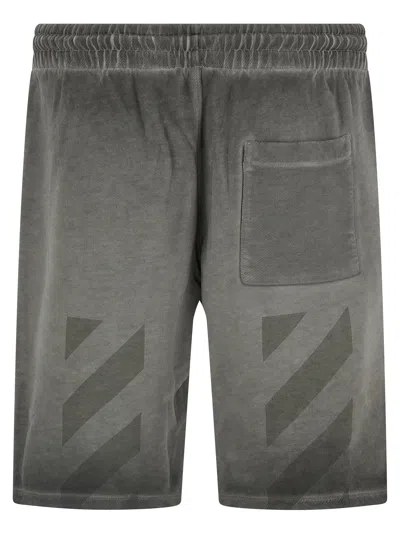 Off-white Laundry Diagonal Skate Bermuda And Short Gray In Black
