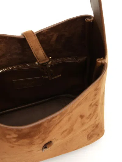 Saint Laurent Le 5 À 7 Shoulder Bags Brown