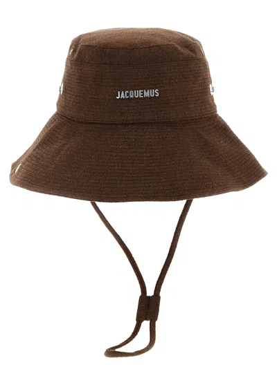 Jacquemus Le Bob De-nmes Bucket Hat In Brown