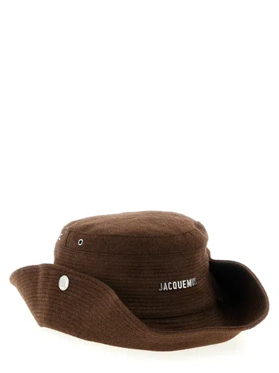 Jacquemus Le Bob De-nmes Bucket Hat In Brown
