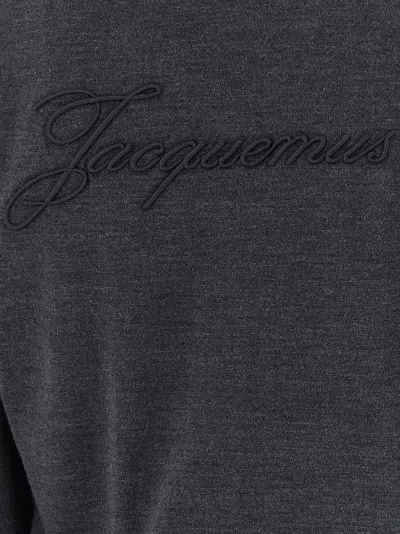 Jacquemus Embroidered Long Sleeve Cardigan In Black