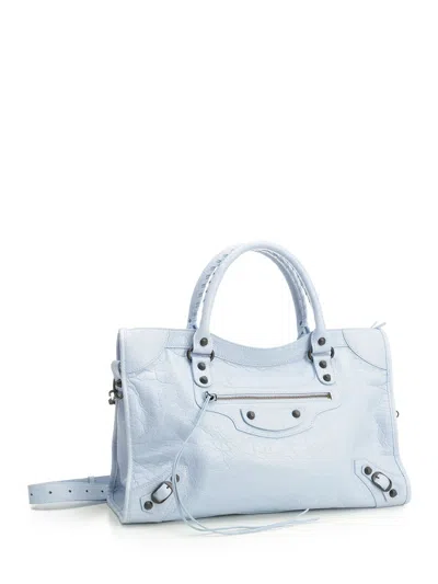 Balenciaga Le City Handbags Grey In Blue