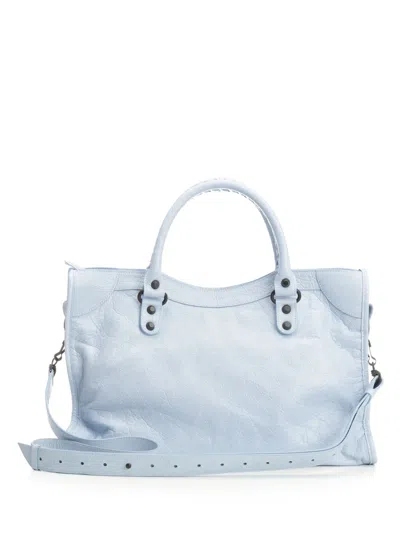 Balenciaga Le City Handbags Grey In Blue