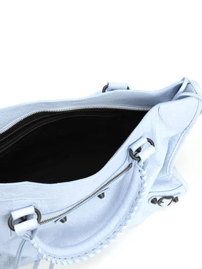 Balenciaga Le City Handbags Grey In Blue