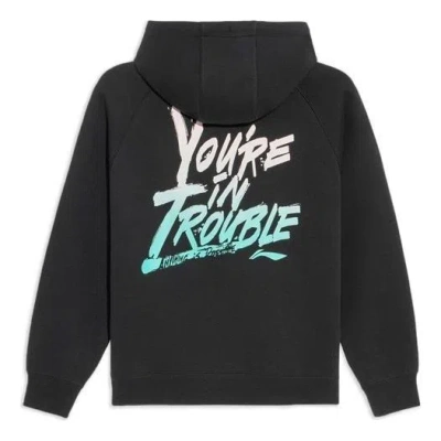 Li-ning Sports Basketball Series Alphabet Printing Hoodie 'black' In Multi