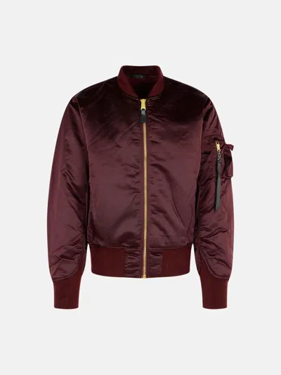 Alpha Industries Ma-1 Base Flight Utility-pocket Bomber Jacket In Burgundy