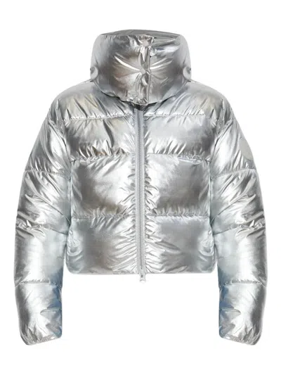 Save The Duck Giselle Short Down Jacket With High-shine Finish Clothing In Silver