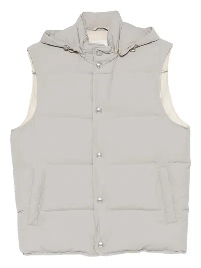 Eleventy Hooded Press-stud Fastening Gilet In Gray