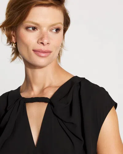 White House Black Market Twist-neck Keyhole Shell In Black