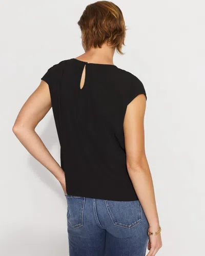 White House Black Market Twist-neck Keyhole Shell In Black