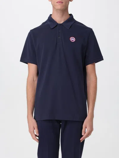 Canada Goose Navy Blue Beckley Solid Polo T-shirt In Blue